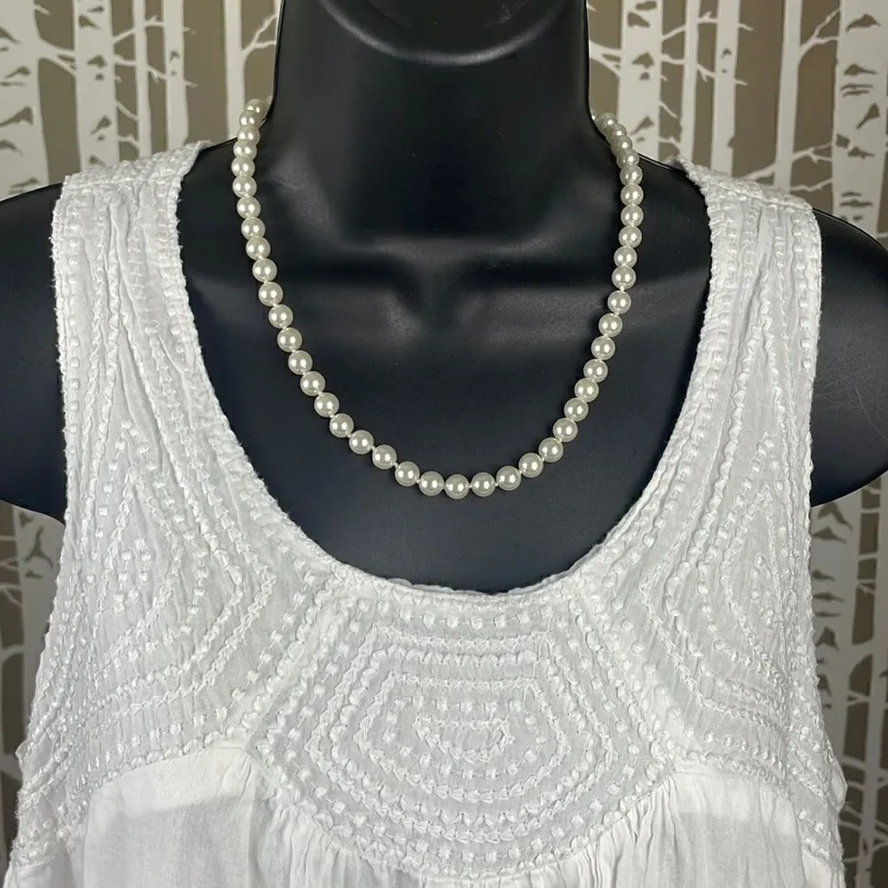 Pearl Necklace Hand Knotted Traditional Gold Filigree Hook Closure